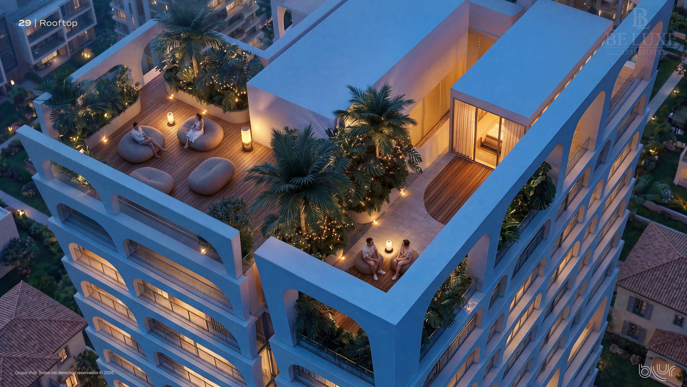 Rooftop y Sky Lounge en el nivel 29